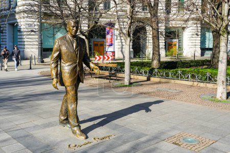 Photo for Budapest, Hungary- March 03, 2024: Statue of the former U.S. President Ronald Reagan on Liberty Square, sculptor Istvan Mate, unveiled on June 29,2011 - Royalty Free Image