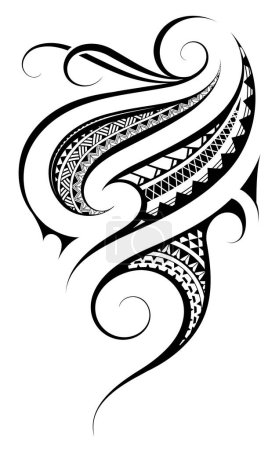 Illustration for Polynesian ethnic style tattoo shape. Good for ink and stickers - Royalty Free Image