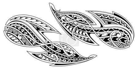 Tribal art tattoo design in Polynesian ethnic style. Good for ink and stickers