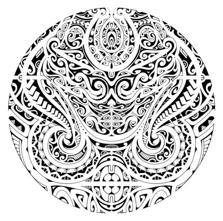 Téléchargez les illustrations : Design de tatouage de style polynésien. Bon pour l'encre et les impressions - en licence libre de droit