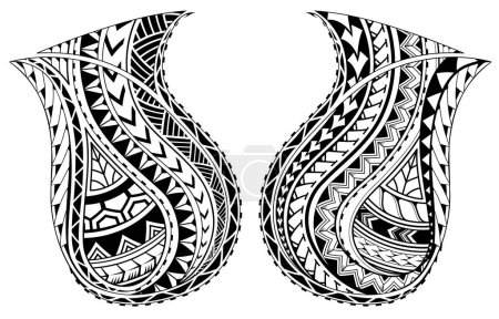 Ilustración de Tatuaje de estilo polinesio para área pectoral - Imagen libre de derechos