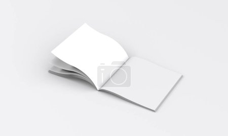 Photo for Left View Open Square Magazine 3d Rendering - Royalty Free Image