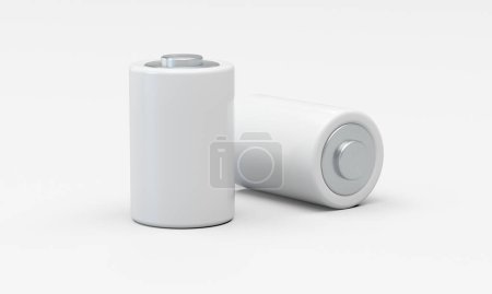 Foto de Dos posiciones C baterías 3d renderizado - Imagen libre de derechos
