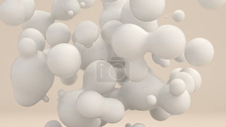 Esferas líquidas abstractas Representación 3D flotante