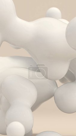 Abstract Liquid Spheres Floating 3D rendering