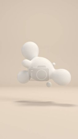 Abstract Liquid Spheres Floating 3D rendering