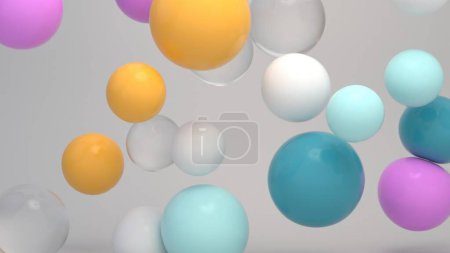 Téléchargez les photos : Balles colorées douces flottantes rendu 3D - en image libre de droit