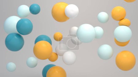 Photo for Soft colorful balls floating 3D rendering - Royalty Free Image