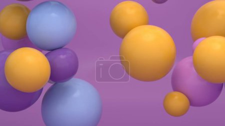 Foto de Bolas de colores suaves flotando 3D renderizado - Imagen libre de derechos
