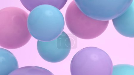 Photo for Soft colorful balls floating 3D rendering - Royalty Free Image
