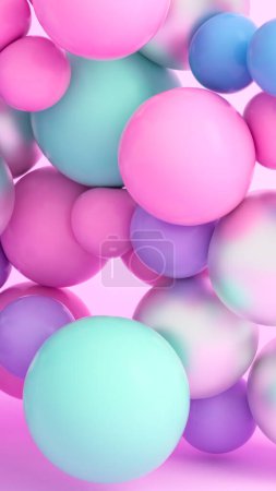 Photo for 3D rendering soft colorful shapes floating background - Royalty Free Image