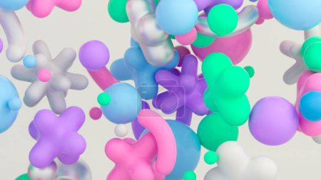 Foto de 3D renderizado suaves formas coloridas fondo flotante - Imagen libre de derechos