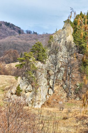 The Dionisie Torcatorul monk cave, in Nucu village, Bozioru, Buzau county, Romania