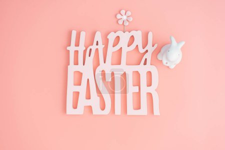 Photo for Happy easter background with eggs and bunny - Royalty Free Image