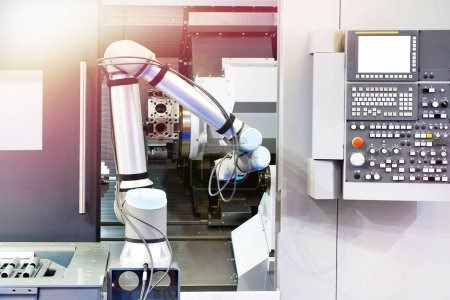 Robot industrial universal estándar y máquina de torno CNC