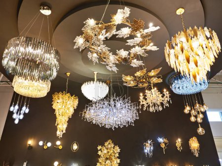 Home decorative chandeliers in the store