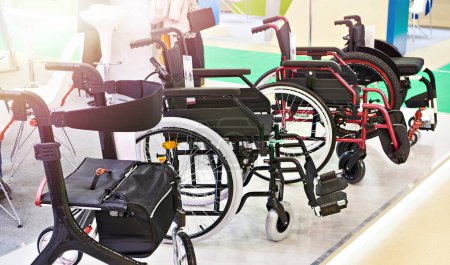 Wheelchairs for people in store exhibition