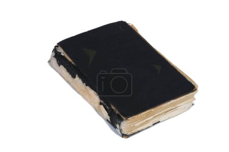 Foto de Antiguo libro aislado sobre un fondo blanco. Vista frontal. - Imagen libre de derechos