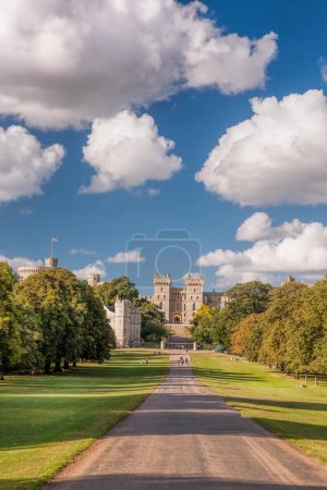Photo for Windsor castle with public park a royal residence at Windsor in the English county of Berkshire. - Royalty Free Image
