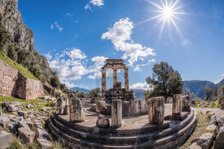 Photo for Delphi with ruins of the Temple in Greece - Royalty Free Image