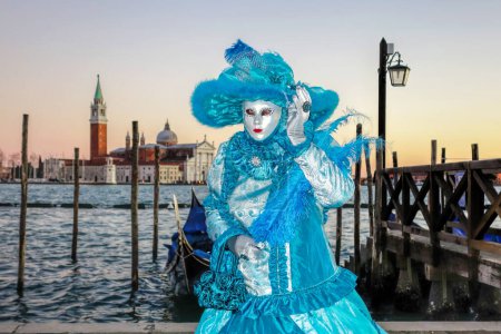 Photo for Colorful carnival masks at a traditional festival in Venice, Italy - Royalty Free Image