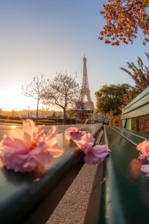 Foto de Torre Eiffel durante la hermosa primavera en París, Francia - Imagen libre de derechos