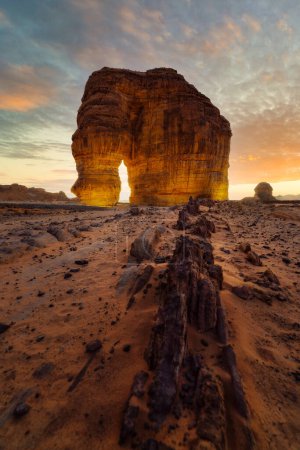 Photo pour Elephant Rock in Al-Ula Saudi Arabia in January 2022 - image libre de droit