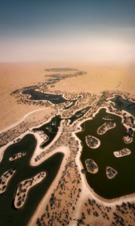 Photo for Oasis Lakes in the desert near Dubai, UAE taken in May 2022 - Royalty Free Image