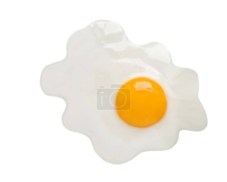 Photo for Tasty fried chicken egg isolated on white, top view - Royalty Free Image