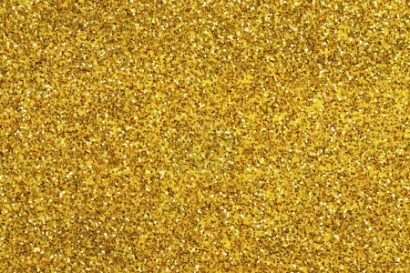 Photo for Beautiful golden shiny glitter as background, top view - Royalty Free Image