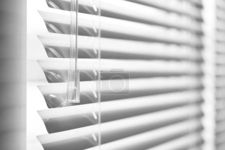 Photo for Closeup view of stylish horizontal window blinds - Royalty Free Image