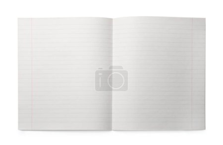 Photo for Copybook paper sheet on white background, top view - Royalty Free Image