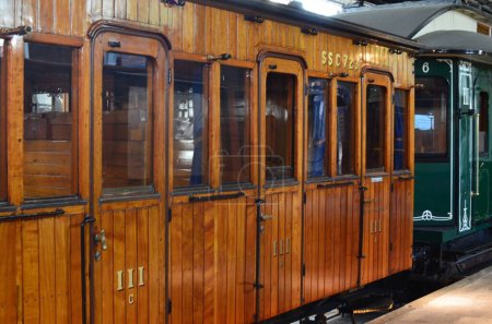 Photo for Utrecht, Netherlands - July 23, 2022: Old carriage on display in Spoorwegmuseum - Royalty Free Image