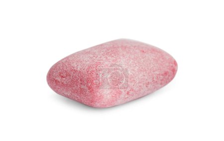 Tasty pink chewing gum isolated on white