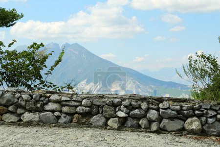 Photo for Picturesque view of big mountain under cloudy sky - Royalty Free Image