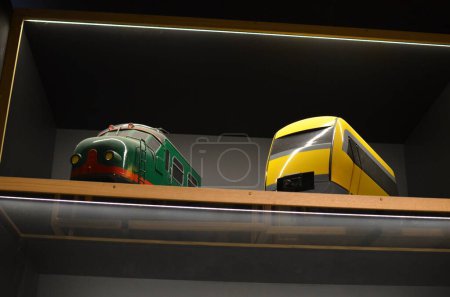 Photo for Utrecht, Netherlands - July 23, 2022: Models of old trains on display in Spoorwegmuseum - Royalty Free Image
