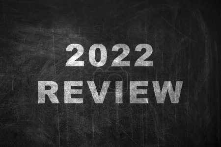 Text 2022 Review written on black chalkboard