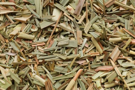 Téléchargez les photos : Aromatic dried lemongrass as background, top view - en image libre de droit