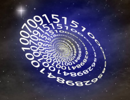 Foto de Numerology. Swirl of many numbers against sky - Imagen libre de derechos