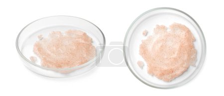Téléchargez les photos : Petri dish with skin care product isolated on white, top and side views - en image libre de droit