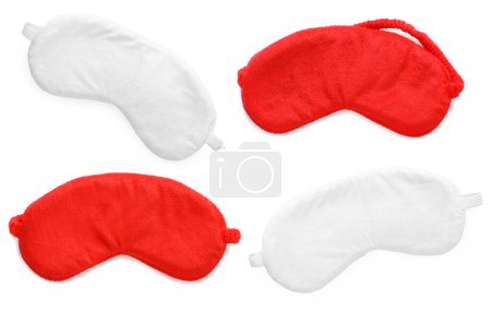 Photo for Soft sleep masks on white background, top view - Royalty Free Image