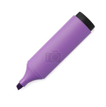 Foto de Bright violet marker isolated on white, top view - Imagen libre de derechos