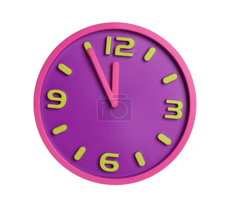 Photo for Bright analog clock isolated on white. New Year countdown - Royalty Free Image