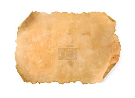Photo for Parchment isolated on white. Old paper texture - Royalty Free Image