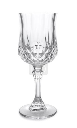 Photo for Elegant clean empty wine glass isolated on white - Royalty Free Image