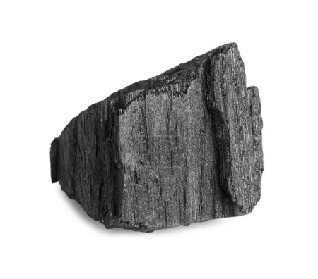 Foto de Trozo de carbón aislado en blanco. Depósitos minerales - Imagen libre de derechos
