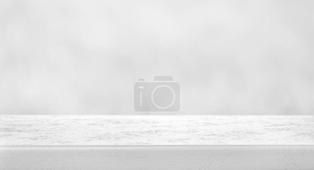 Foto de Superficie de piedra blanca vacía contra fondo claro, bandera. Espacio para el diseño - Imagen libre de derechos