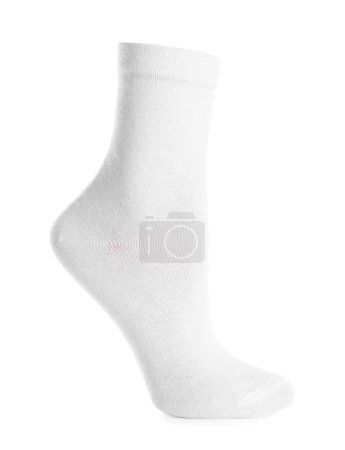 Photo for One stylish clean sock isolated on white - Royalty Free Image