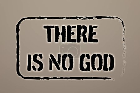 Photo for Text There Is No God on greyish beige background, stamp style - Royalty Free Image
