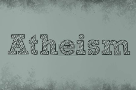 Téléchargez les photos : Mot athéisme sur fond de couleur. Position philosophique ou religieuse - en image libre de droit